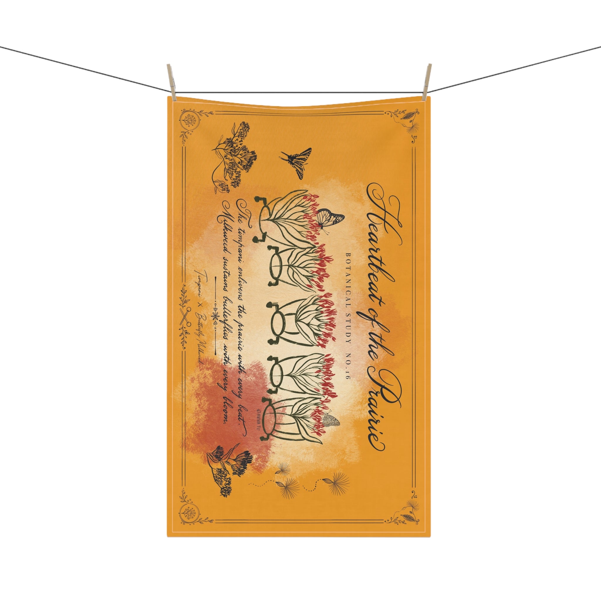 Timpani X Butterfly Milkweed Tea Towel — Botanical Study No.16