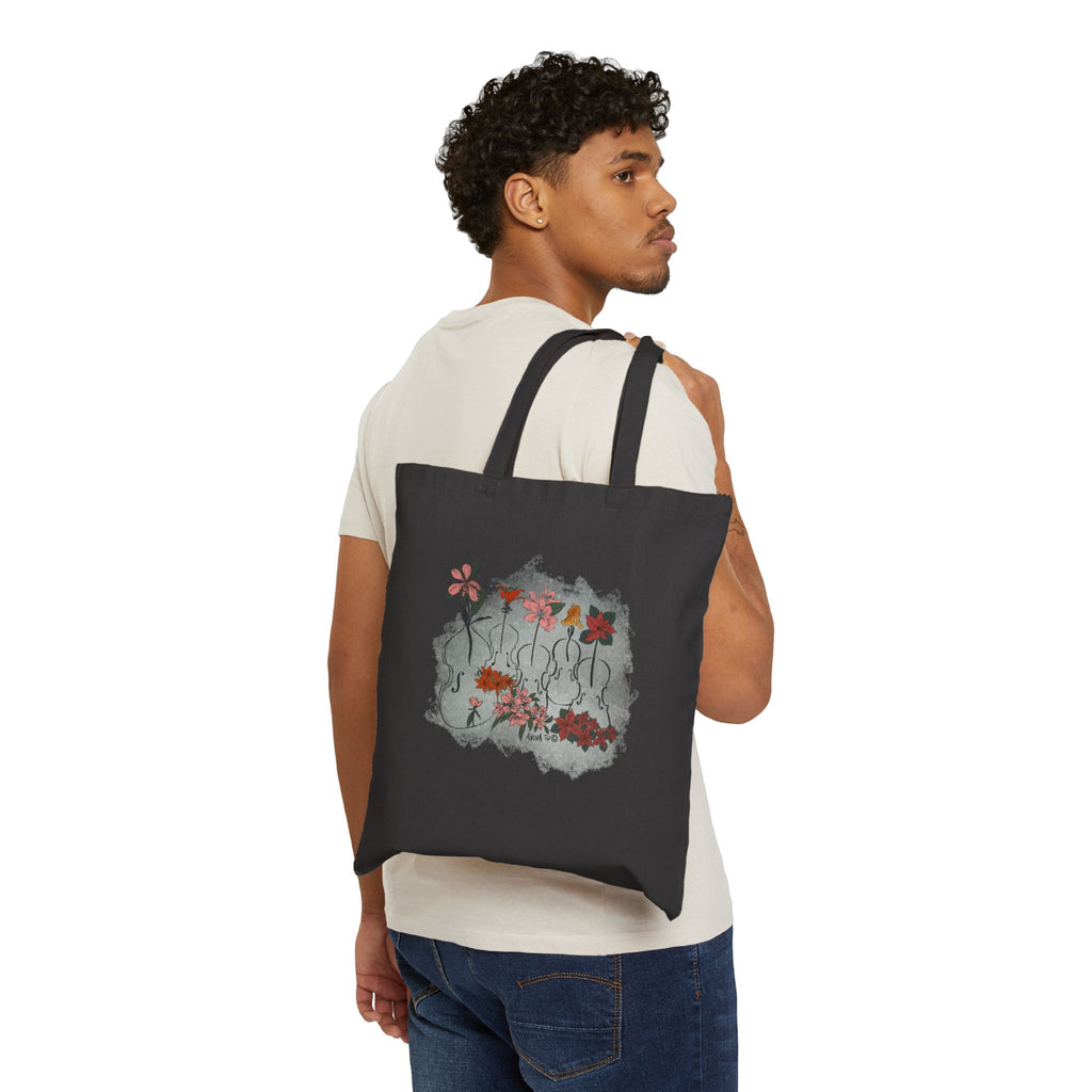 Botanical Quintet — Black Music Tote Bag