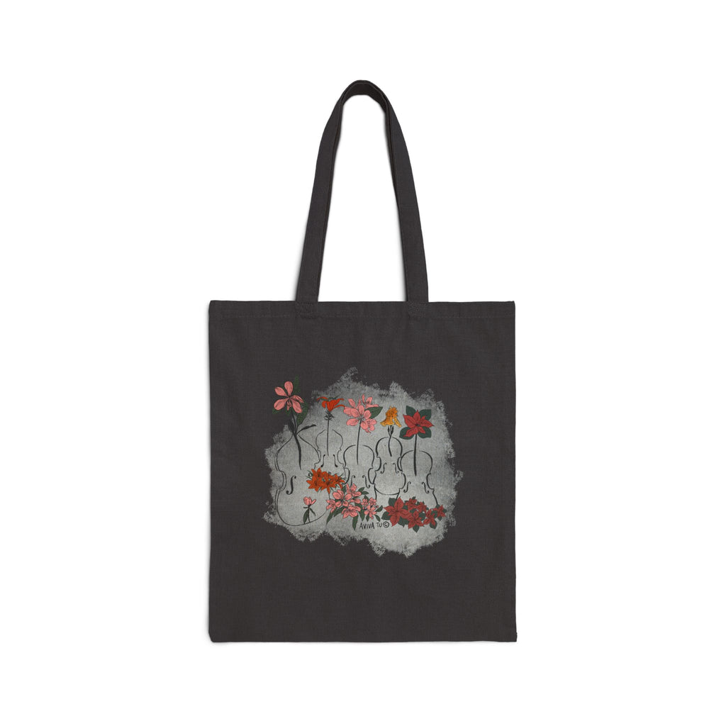 Botanical Quintet — Black Music Tote Bag