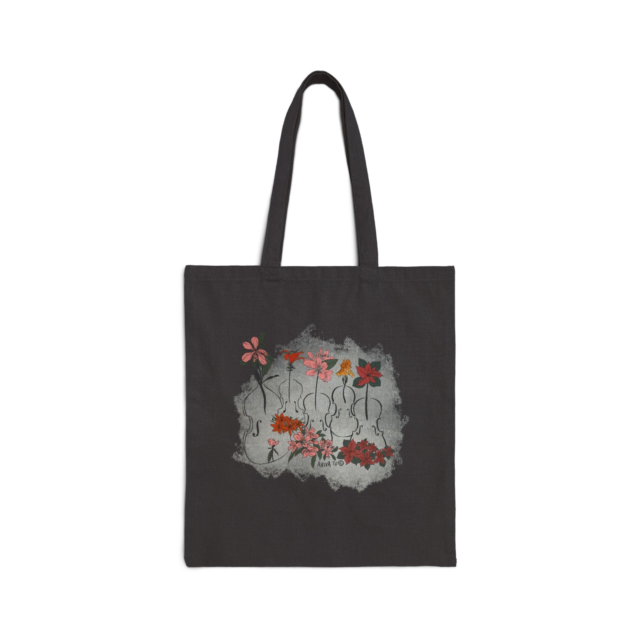 Botanical Quintet — Black Music Tote Bag