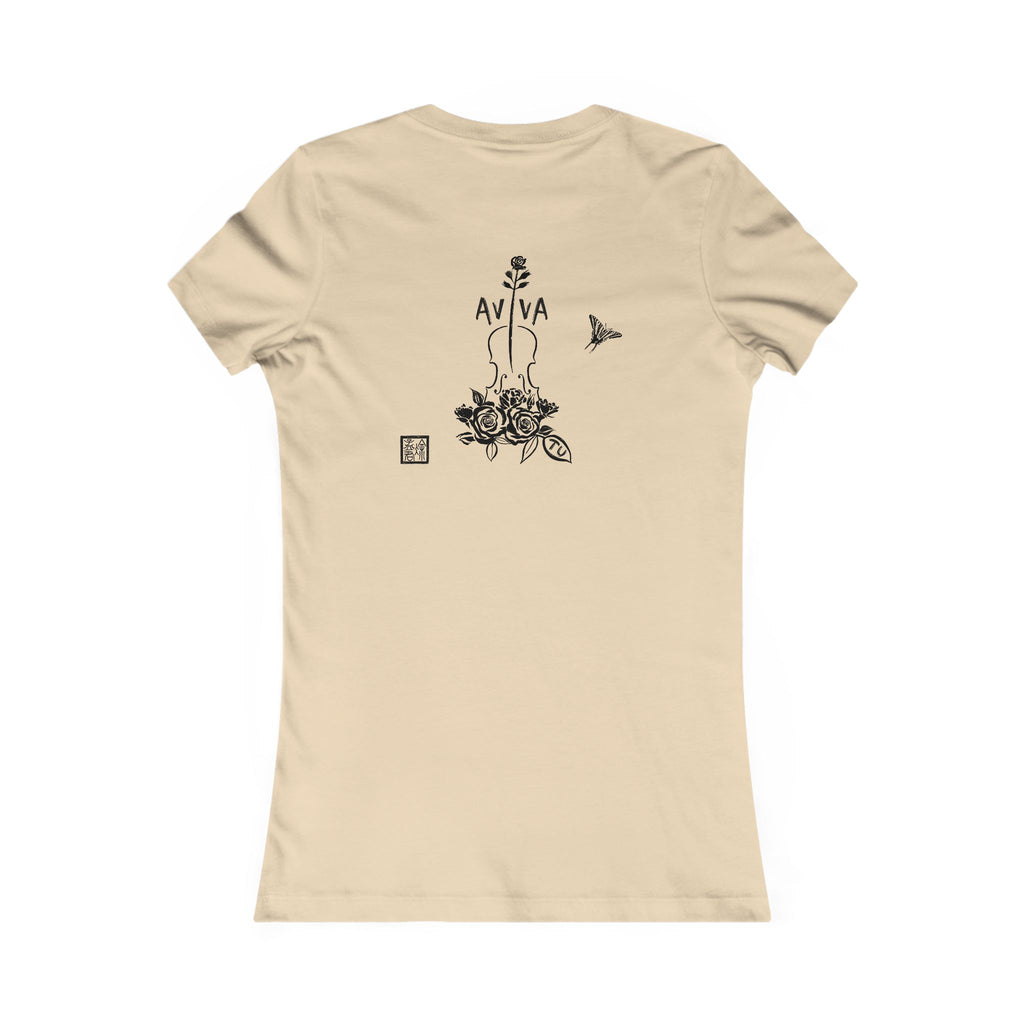 Floral Flute Minimalist Tee — Delicate Botanical Graphic Women's Shirt