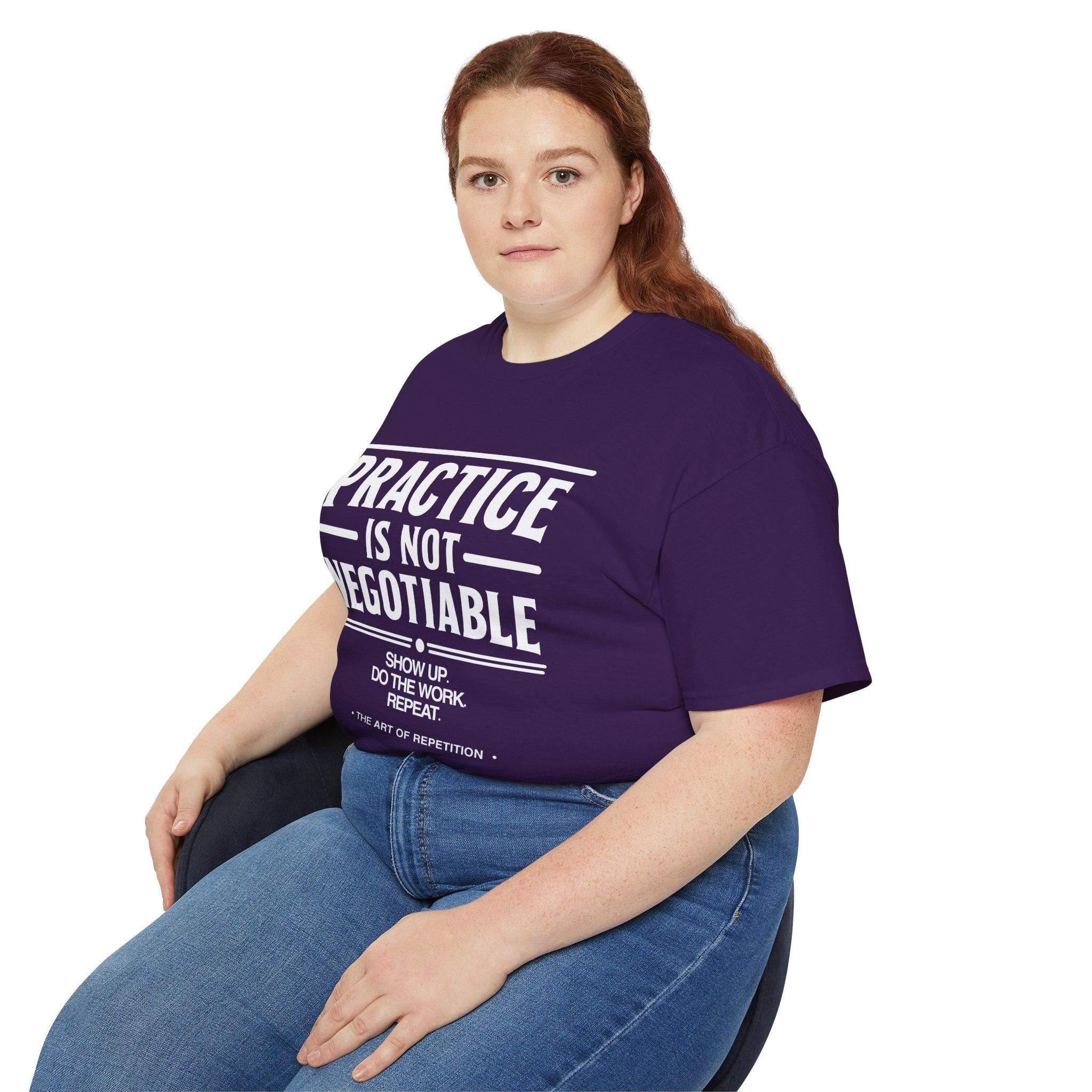 Practice Is Not Negotiable T-Shirt — White Font -- Motivational Training Tee for Athletes & Musicians