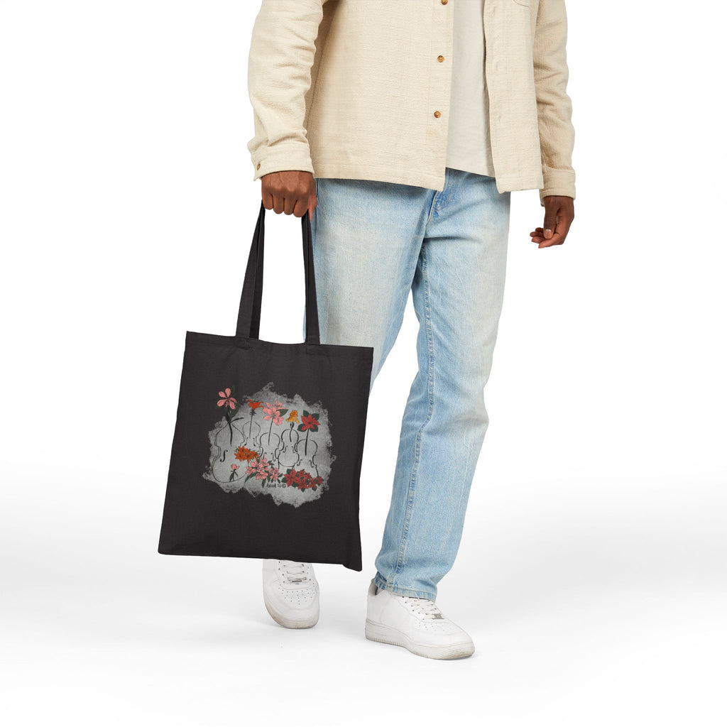 Botanical Quintet — Black Music Tote Bag