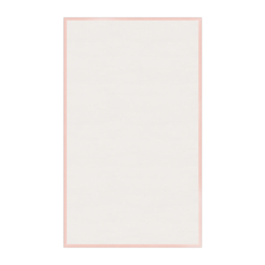 Flute Pink Tea Towel — Blush Botanical Kitchen Towels with Hand-Drawn Flowers