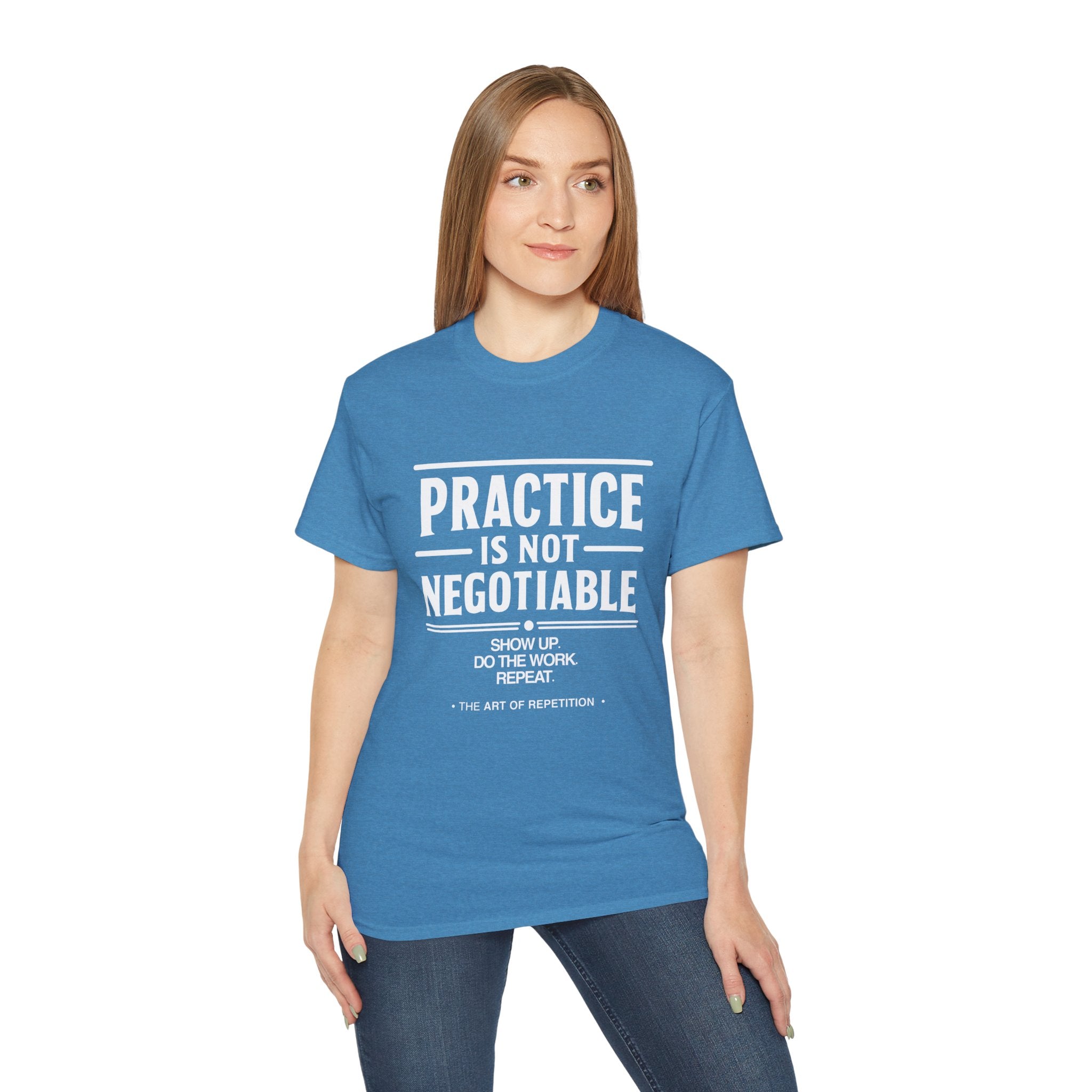 Practice Is Not Negotiable T-Shirt — White Font -- Motivational Training Tee for Athletes & Musicians
