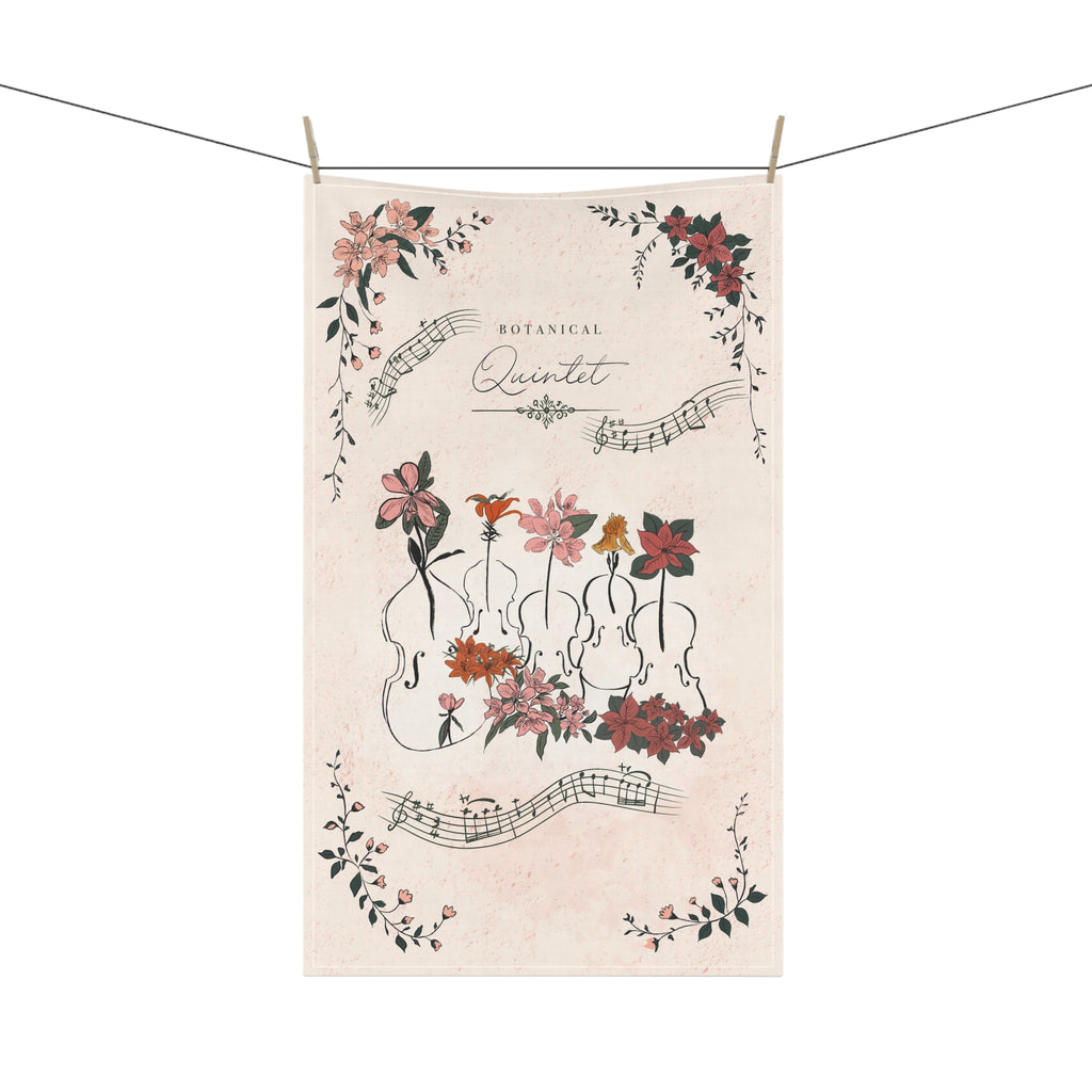 Botanical String Quintet Music Tea Towel