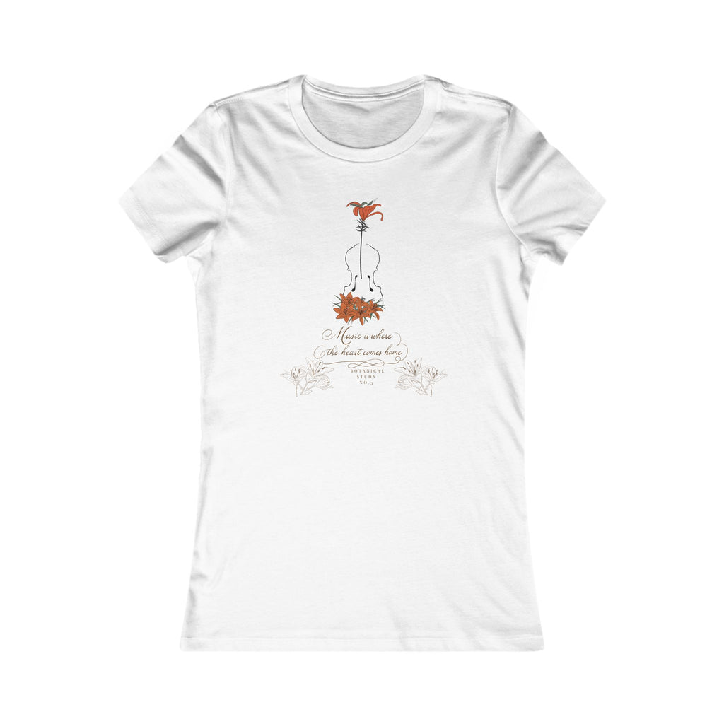 Lily Violin Women's Tee — Botanical Graphic Tee