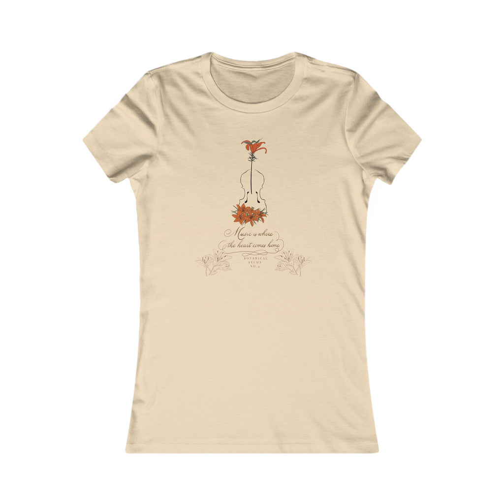 Lily Violin Women's Tee — Botanical Graphic Tee