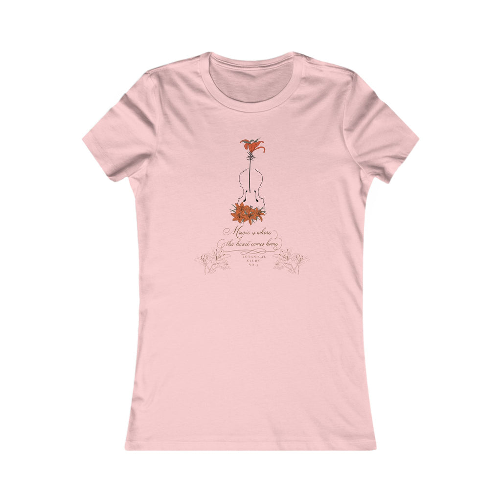 Lily Violin Women's Tee — Botanical Graphic Tee