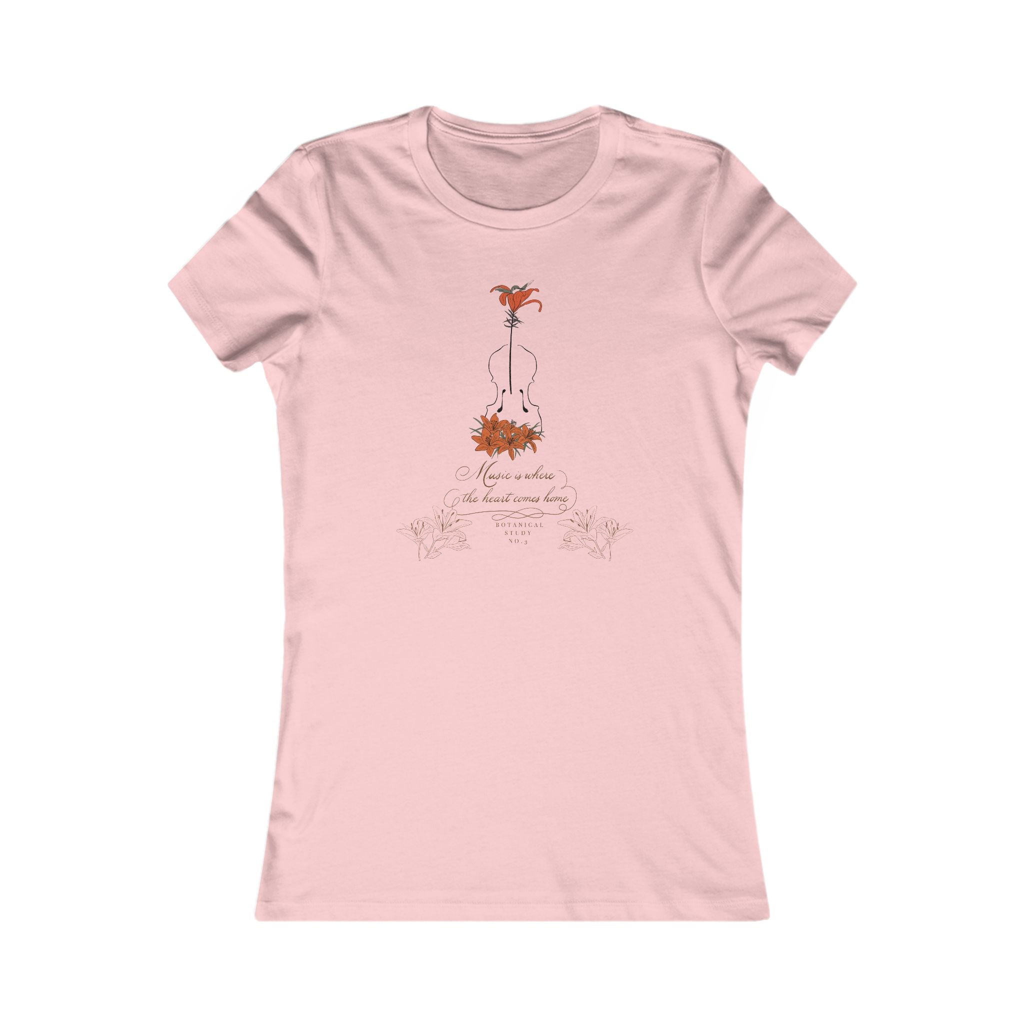 Lily Violin Women's Tee — Botanical Graphic Tee