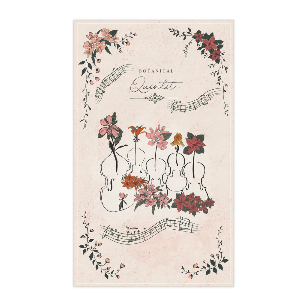 Botanical String Quintet Music Tea Towel