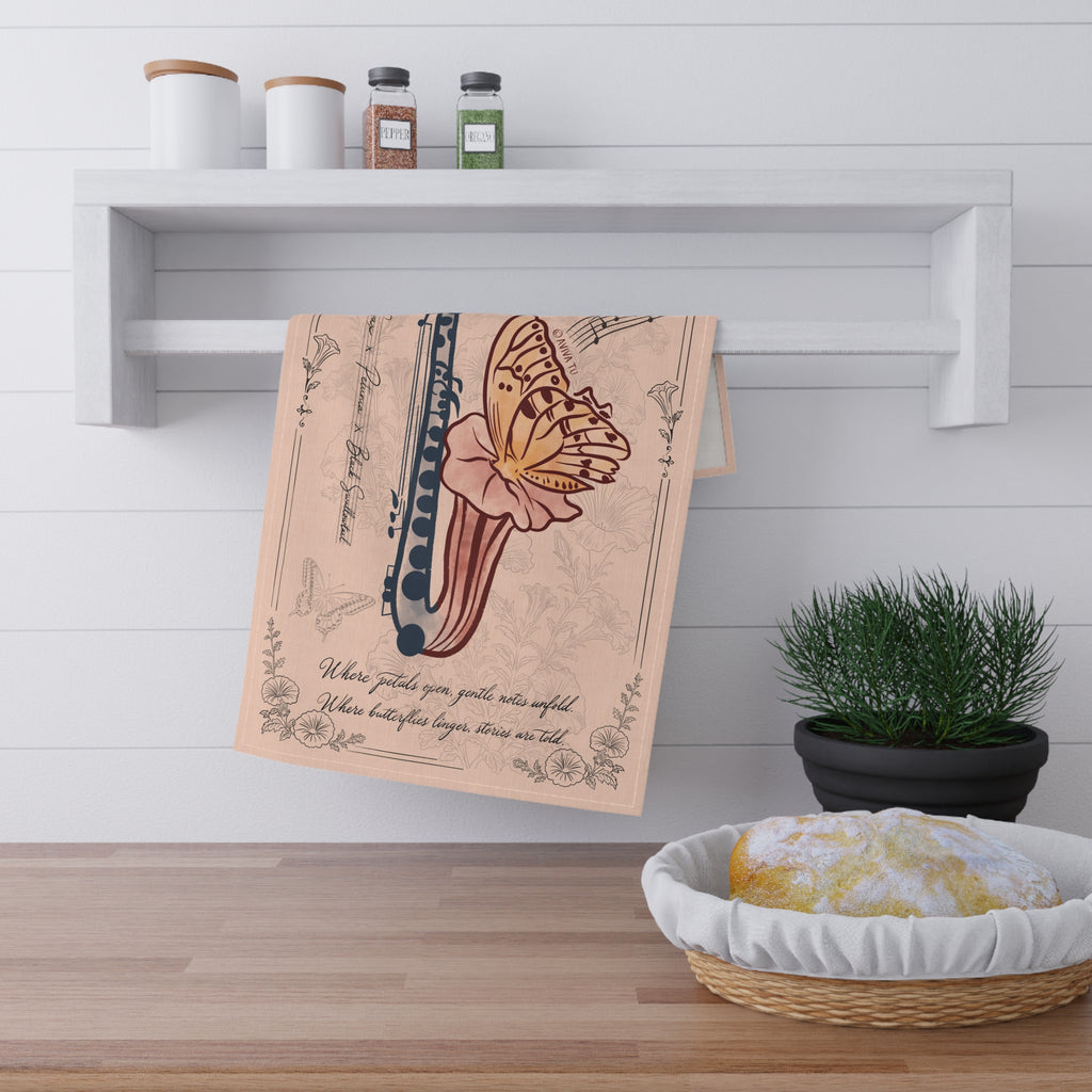 Saxophone X Petunia Tea Towel — Botanical Study No.5