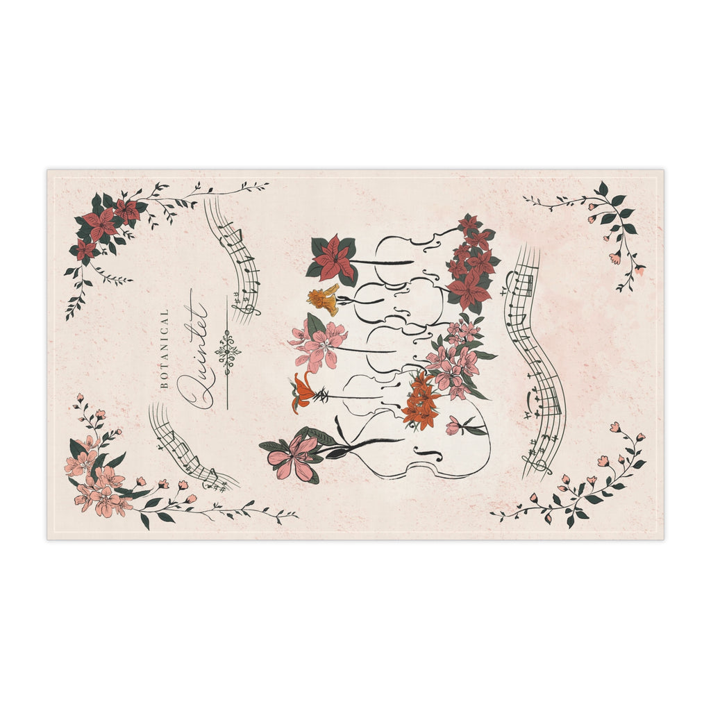 Botanical String Quintet Music Tea Towel