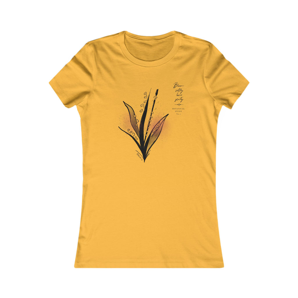 Floral Flute Minimalist Tee — Delicate Botanical Graphic Women's Shirt