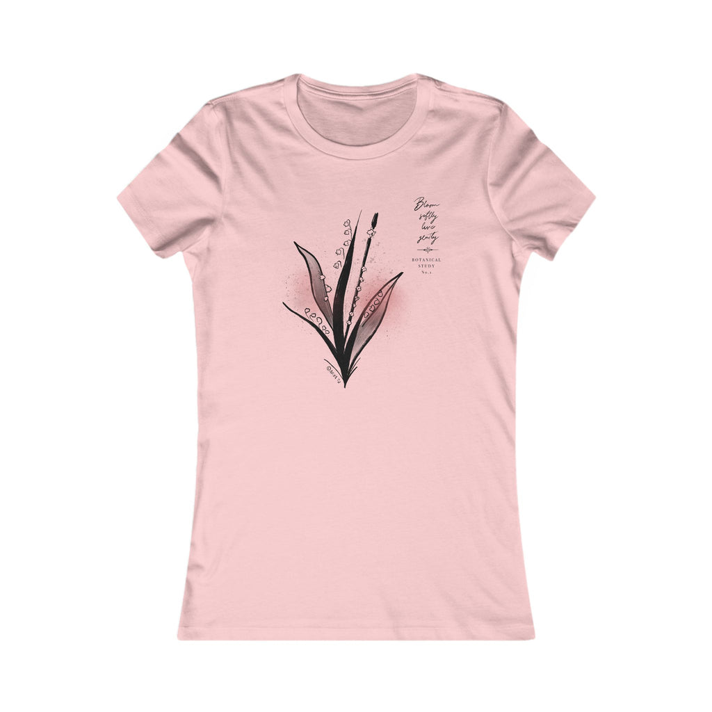 Floral Flute Minimalist Tee — Delicate Botanical Graphic Women's Shirt