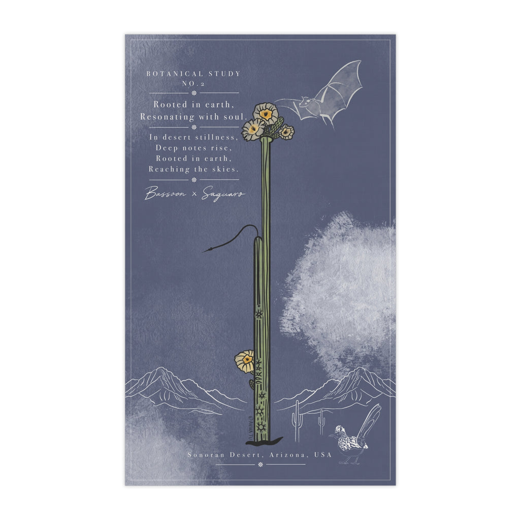Bassoon X Saguaro tea towel— Botanical Study No.2