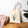 Botanical Flute Tote Bag — 'AVIVA' Floral Music Canvas Tote