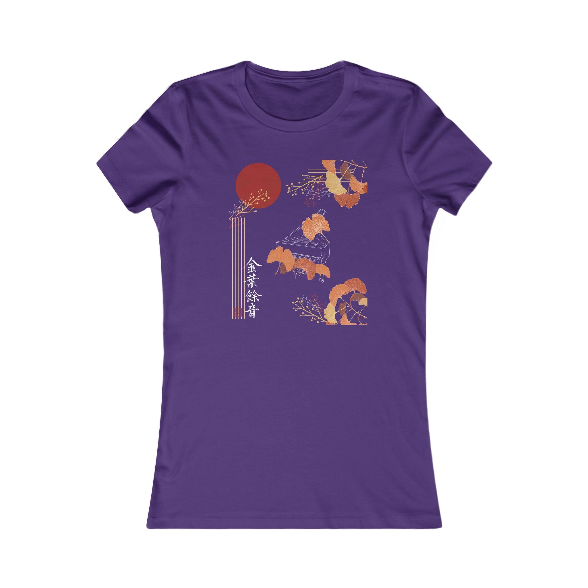 Botanical Gingko Piano — Japanese-Inspired T-Shirt