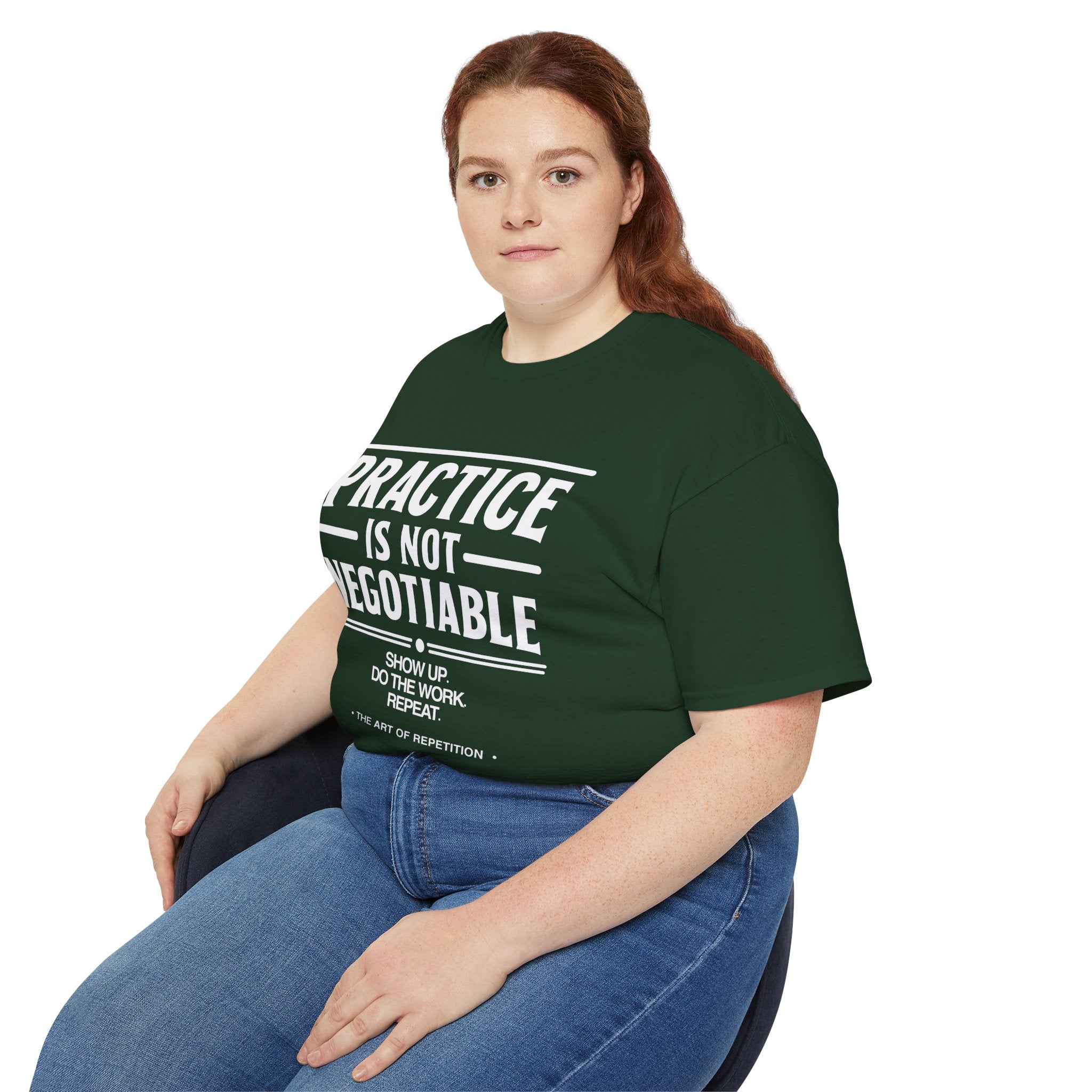 Practice Is Not Negotiable T-Shirt — White Font -- Motivational Training Tee for Athletes & Musicians