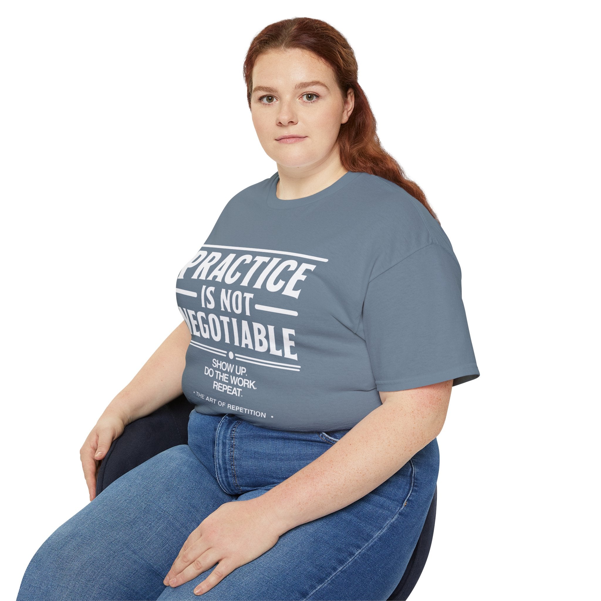 Practice Is Not Negotiable T-Shirt — White Font -- Motivational Training Tee for Athletes & Musicians
