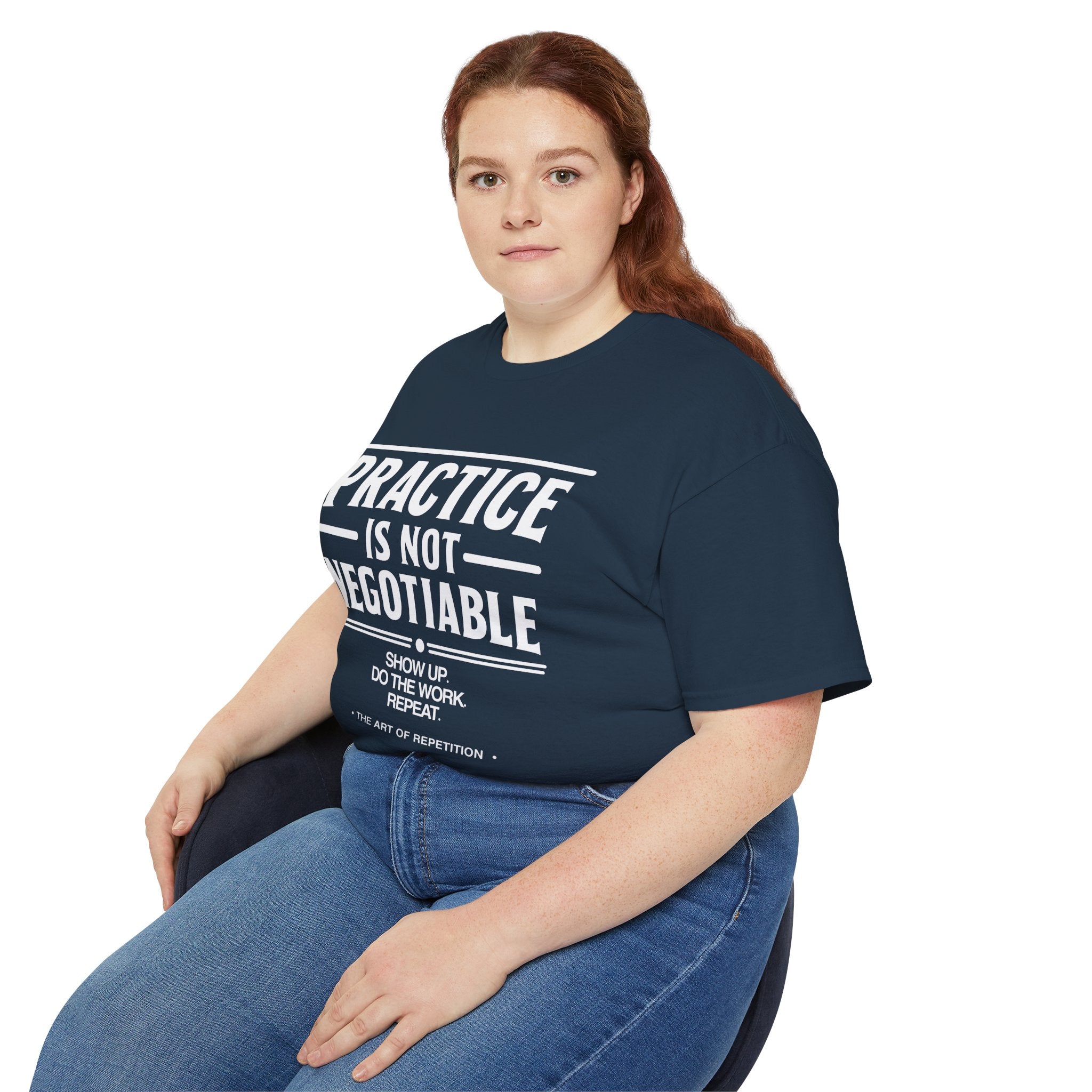 Practice Is Not Negotiable T-Shirt — White Font -- Motivational Training Tee for Athletes & Musicians
