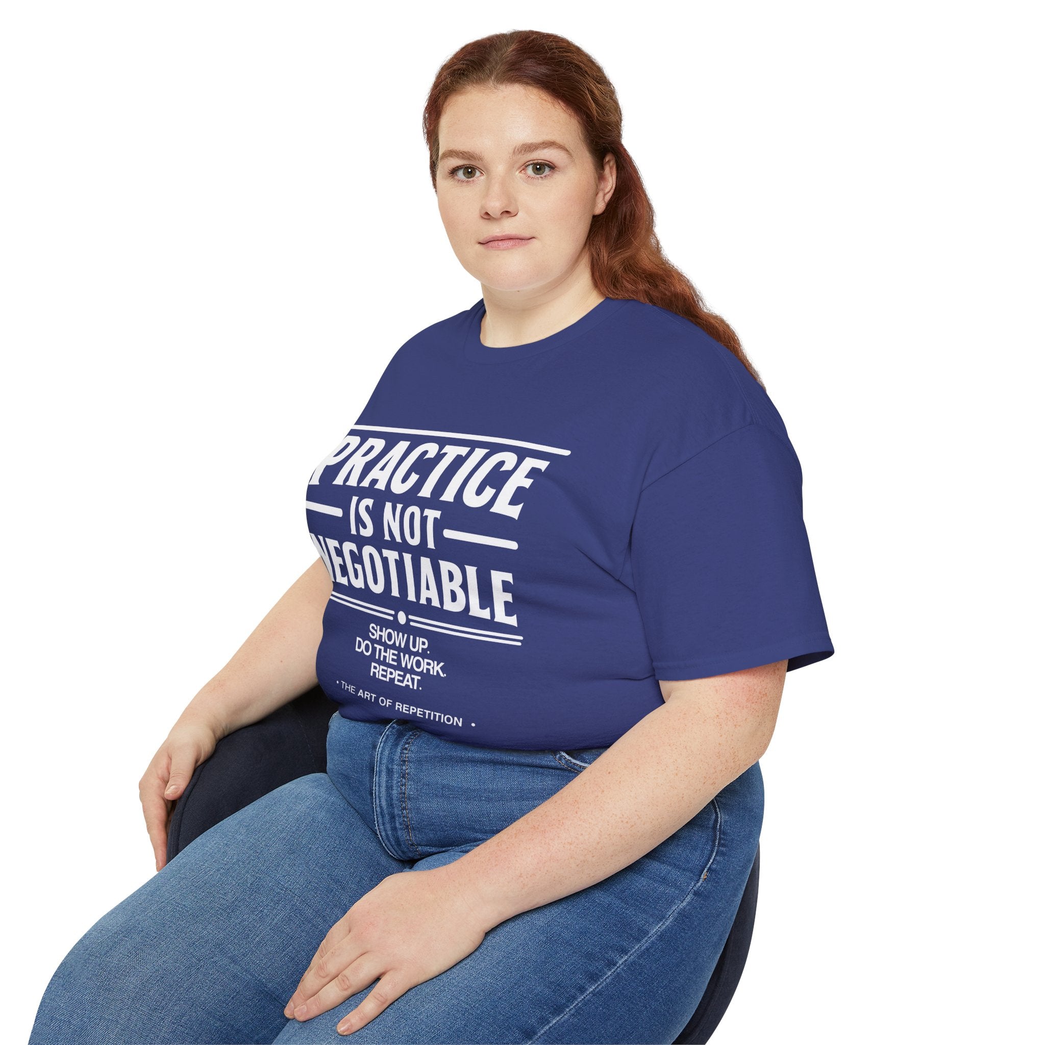 Practice Is Not Negotiable T-Shirt — White Font -- Motivational Training Tee for Athletes & Musicians