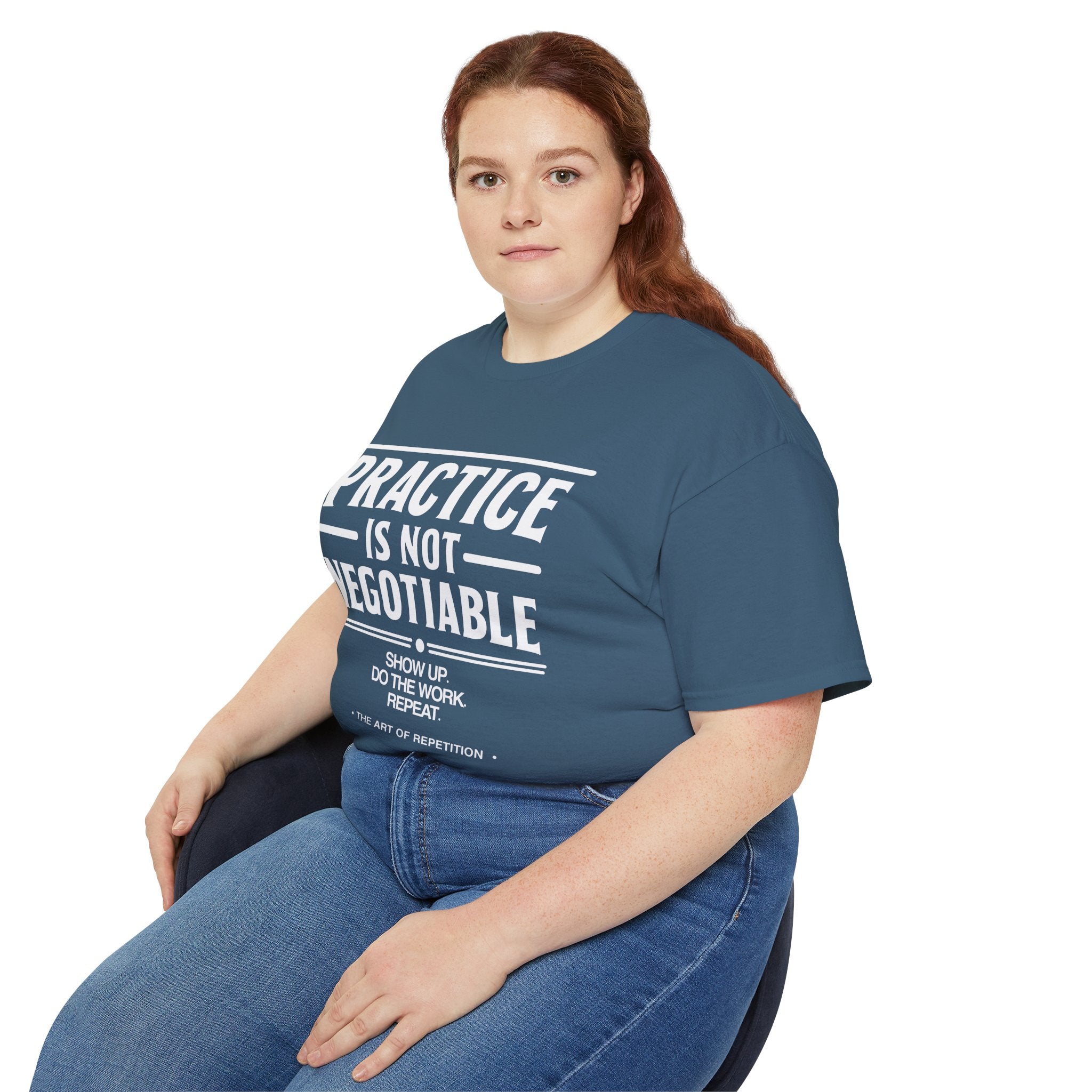 Practice Is Not Negotiable T-Shirt — White Font -- Motivational Training Tee for Athletes & Musicians