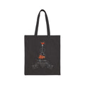 Lily Violin Black Tote Bag — Botanical Music Canvas Tote