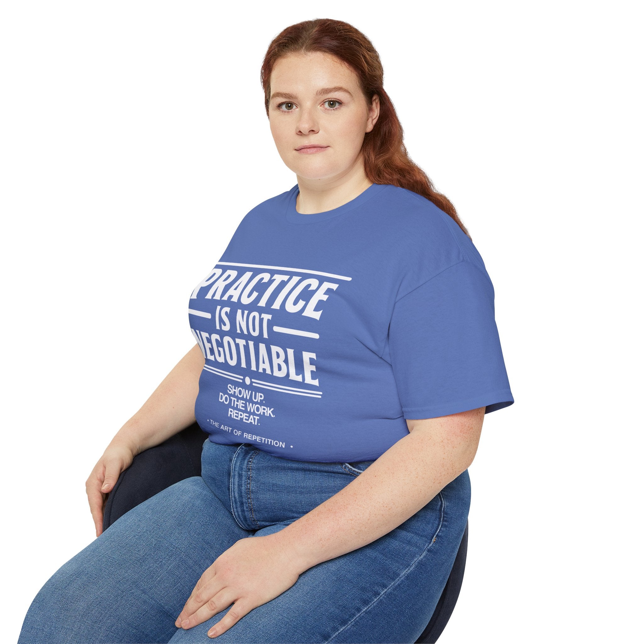 Practice Is Not Negotiable T-Shirt — White Font -- Motivational Training Tee for Athletes & Musicians