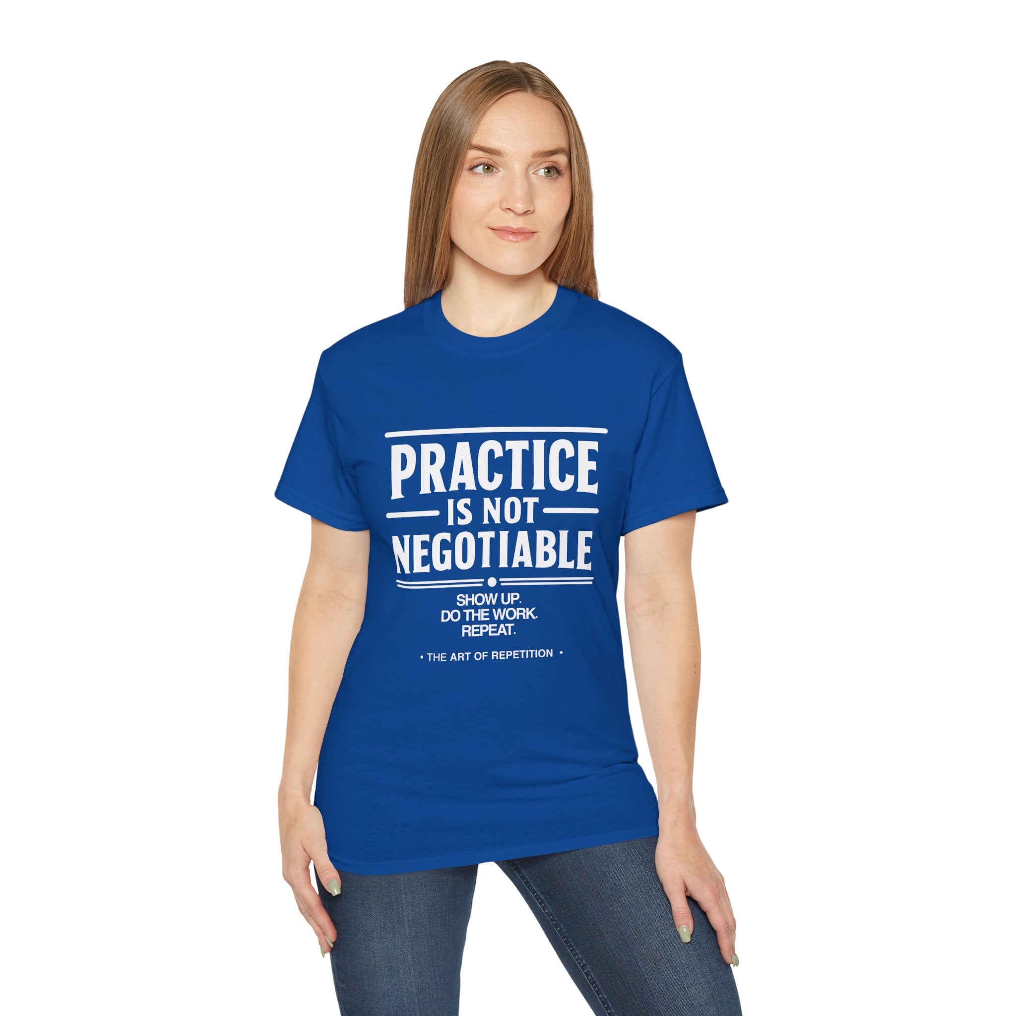 Practice Is Not Negotiable T-Shirt — White Font -- Motivational Training Tee for Athletes & Musicians